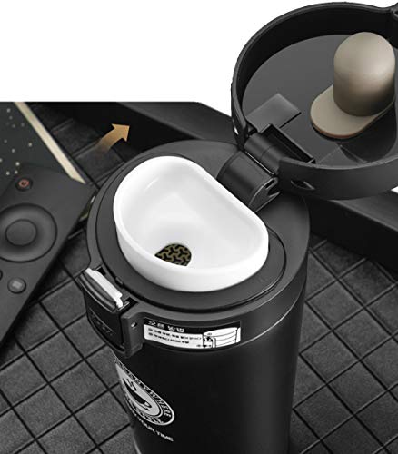 SLOSH Vaso Termico Café Termo Taza Termica Viaje para Llevar Sin Bpa(Negro)