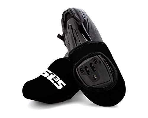 SLS3 Cubiertas de Neopreno para Calzado de Ciclismo | Calentadores de Calzado | Cubierta térmica para los Dedos del pie | A Prueba de Viento y Impermeable (Black, Large-Xlarge)