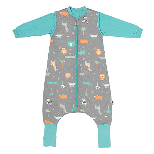 Slumbersac Saco de Dormir Bebe con pies para Todo el año 110 cm Safari 2.5 TOG | Saco Dormir Bebe con piernas y Mangas largas para tamaño del Cuerpo 110-120 cm