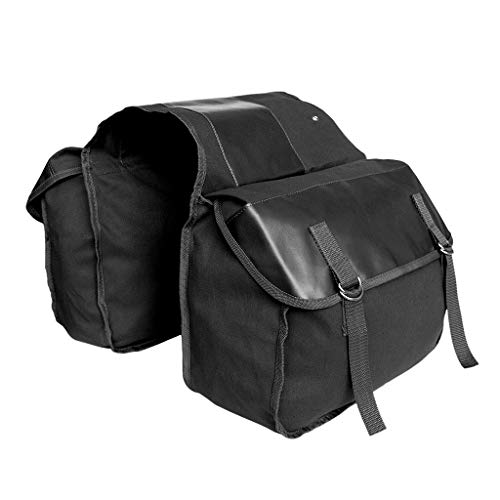 SM SunniMix Alforjas Dobles Laterales de Cicloturismo Impermeables para Bicicleta Bolsa de Asiento - Negro