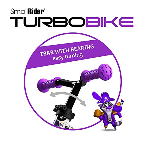 Small Rider Turbo, Bicicleta sin Pedales, Rueda Variable de PU con luz, Asiento y Manillar Ajustables, Increíble Regalo de cumpleaños, Balance Bike para Bebé de 18 Meses o más (Violeta)