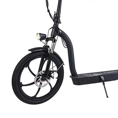 SMARTGYRO Lobo Patinete eléctrico con Ruedas de 20" y 16" (Base Amplia, Motor de 500W 36V, batería de 10.000 mAh, Vel MAX 25 h, Autonomía hasta 45 Km), Unisex-Adult, Negro