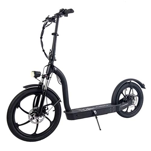 SMARTGYRO Lobo Patinete eléctrico con Ruedas de 20" y 16" (Base Amplia, Motor de 500W 36V, batería de 10.000 mAh, Vel MAX 25 h, Autonomía hasta 45 Km), Unisex-Adult, Negro