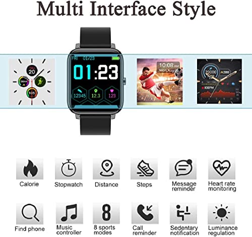 Smartwatch, 1.69" Reloj Inteligente Hombre Mujer Impermeable IP67 Pulsera Actividad Reloj Deportivo con Pulsómetro Monitor de Sueño Monitores Actividad Cronómetros Calorías Podómetro para Android iOS