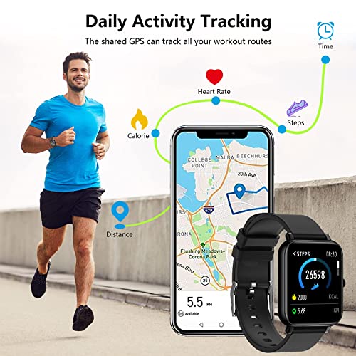 Smartwatch, 1.69" Reloj Inteligente Hombre Mujer Impermeable IP67 Pulsera Actividad Reloj Deportivo con Pulsómetro Monitor de Sueño Monitores Actividad Cronómetros Calorías Podómetro para Android iOS