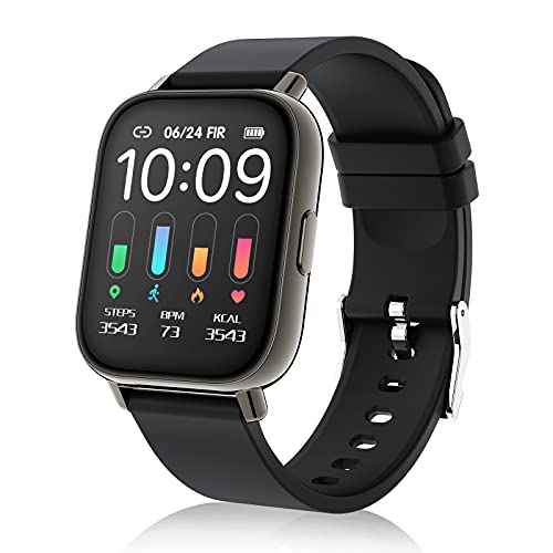 Smartwatch, 1.69" Táctil Completa Reloj Inteligente Impermeable IP67 Pulsera Actividad 24 Modos Deporte, Hombre Mujer, con Pulsómetro Monitor de Sueño Monitores Calorías Podómetro para Android iOS