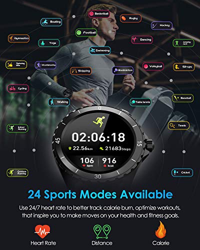 Smartwatch, rastreador de ejercicios para mujeres y hombres, pulsera de fitness, reloj deportivo con pantalla táctil de 1.3 pulgadas, monitor de frecuencia cardíaca, rastreador de iOS Android C520