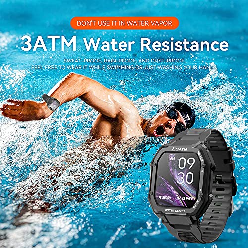 Smartwatch, Reloj Inteligente Hombre, 1,69" Relojes Inteligentes con Pulsómetro, Podómetro, Presión Sanguínea, 20 Modos Deportivo Pulsera Actividad Inteligente Impermeable para Android iOS (Negro)