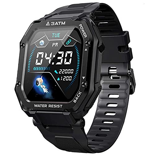 Smartwatch, Reloj Inteligente Hombre, 1,69" Relojes Inteligentes con Pulsómetro, Podómetro, Presión Sanguínea, 20 Modos Deportivo Pulsera Actividad Inteligente Impermeable para Android iOS (Negro)