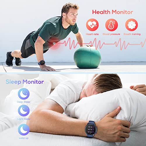 Smartwatch Reloj Inteligente Hombre - Impermeable IP68 Pulsera Actividad Inteligente con Pulsómetro Caloría Monitor de Sueño Podómetro de Actividad 1.32'' Reloj Deportivo Hombre para Android y iOS