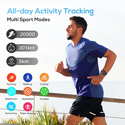 Smartwatch Reloj Inteligente Hombre - Impermeable IP68 Pulsera Actividad Inteligente con Pulsómetro Caloría Monitor de Sueño Podómetro de Actividad 1.32'' Reloj Deportivo Hombre para Android y iOS