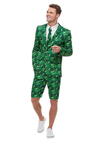 Smiffys 51038L - Traje de palmera tropical, para hombre, color verde