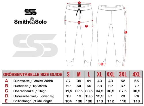 Smith & Solo Pantalones de chándal para hombre – Pantalones de chándal modernos | Algodón Joven Slim Fit | Pantalones de deporte – Entrenamiento – Pantalones de entrenamiento, Gris Oscuro Puño, XXXL