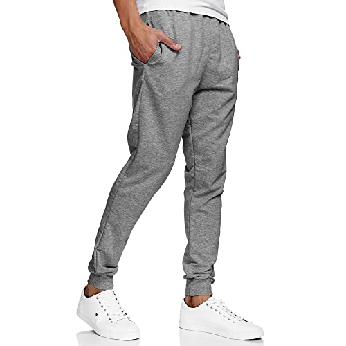 Smith & Solo Pantalones de chándal para hombre – Pantalones de chándal modernos | Algodón Joven Slim Fit | Pantalones de deporte – Entrenamiento – Pantalones de entrenamiento, Gris Oscuro Puño, XXXL