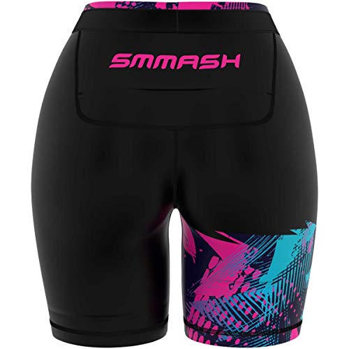 SMMASH Ilumina Deportivo Pantalones Cortos para Mujer, Mallas Running Mujer, Gimnasio, Crossfit, Gym, Outdoor, Material Transpirable y Antibacteriano, (S)