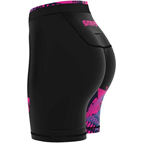 SMMASH Ilumina Deportivo Pantalones Cortos para Mujer, Mallas Running Mujer, Gimnasio, Crossfit, Gym, Outdoor, Material Transpirable y Antibacteriano, (S)