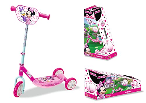 Smoby 750167 Minnie - Patinete 3 ruedas manillar de altura regulable, ligero y estable Disney