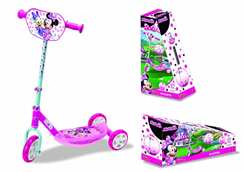 Smoby 750167 Minnie - Patinete 3 ruedas manillar de altura regulable, ligero y estable Disney