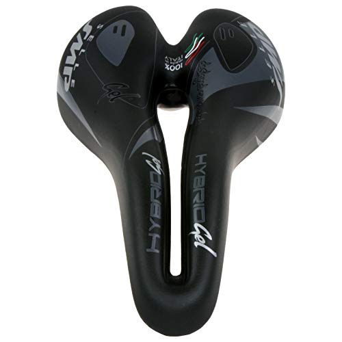 Smp Selle - Sillín híbrido de Gel para Bicicleta (275 x 140 mm), Color Negro