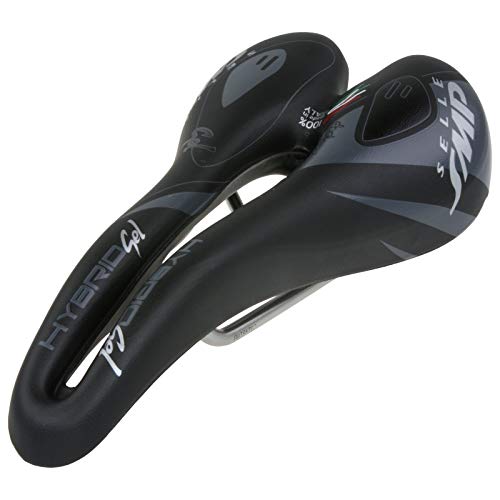 Smp Selle - Sillín híbrido de Gel para Bicicleta (275 x 140 mm), Color Negro