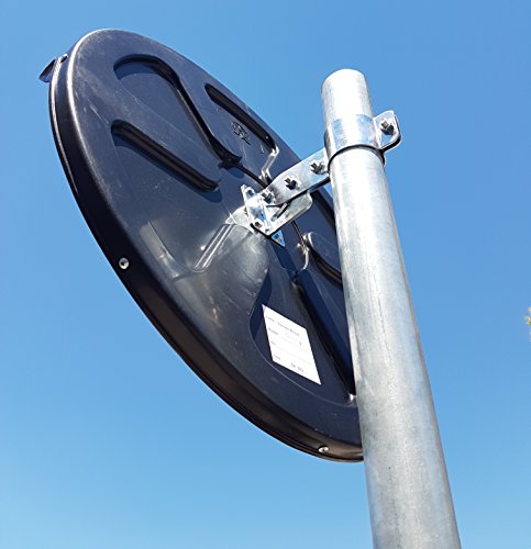 SNS SAFETY LTD Espejo de seguridad, convexo, de color negro, de 60 cm de diámetro, para garantizar la seguridad en calles y en tiendas, con soporte de fijación ajustable para poste de 60 mm
