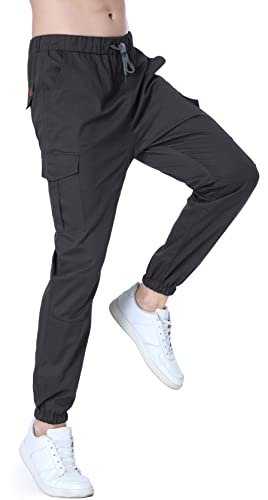 Socluer Hombre Pantalones de Carga Deportiva de Talla Grande Pantalones Largo con Bolsillos Pantalones Cinturón de Cintura elástico Casuales Pantalones