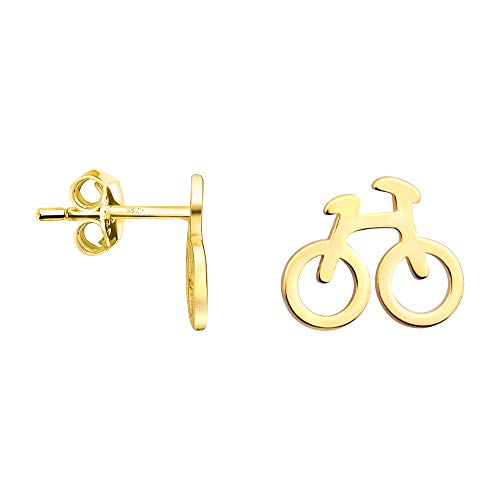 SOFIA MILANI - Pendientes para Mujeres en Plata de Ley 925 - Chapados en Oro - Pendientes de Bicicleta - 21018
