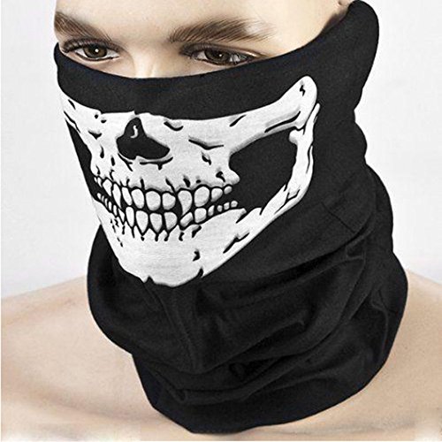 SOFIT SF-01 Skull Mask, Mascarilla Fantasma de Medio Cráneo Tubular Estirable, Motociclista de la Motocicleta Máscara, Bandana Balaclava Headwear