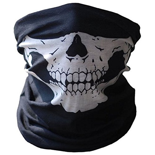 SOFIT SF-01 Skull Mask, Mascarilla Fantasma de Medio Cráneo Tubular Estirable, Motociclista de la Motocicleta Máscara, Bandana Balaclava Headwear
