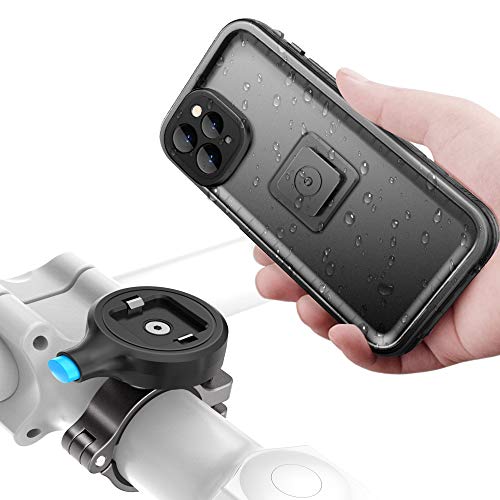 SOKUSIN Soporte para Teléfono Bicicleta Metal,Titular Caja de Bicicleta Impermeable para iPhone 11Pro MAX,Aluminio Release Bike Mount,Soporte para Manillar de Motocicleta (para iPhone 11 Pro MAX)