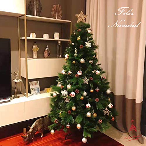 Solagua Árbol de Navidad Artificial Extra Relleno Abeto de Doble Hojas Combinadas 150-240cm Arboles C/Soporte Metálico (Verde, 210cm 960Tips)