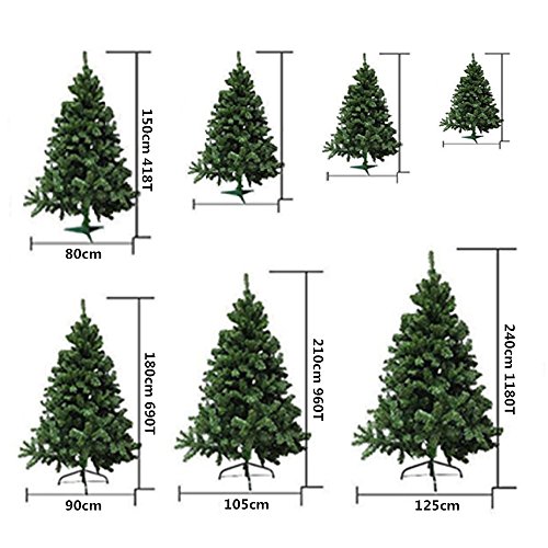 Solagua Árbol de Navidad Artificial Extra Relleno Abeto de Doble Hojas Combinadas 150-240cm Arboles C/Soporte Metálico (Verde, 210cm 960Tips)