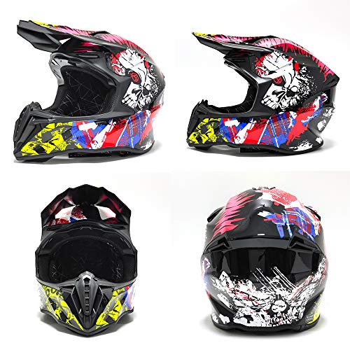 SOLDAY Casco Descenso Negro, MD-902 Casco Motocross Hombre - Certificado ECE/Forro Extraíble - Adulto Casco Cross Off Road Casco Enduro MTB Integral Moto MX Quad Motocicleta ATV Scooter (A,S 55-56cm)