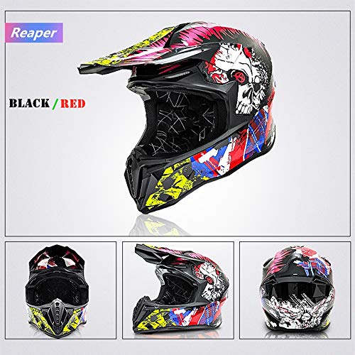 SOLDAY Casco Descenso Negro, MD-902 Casco Motocross Hombre - Certificado ECE/Forro Extraíble - Adulto Casco Cross Off Road Casco Enduro MTB Integral Moto MX Quad Motocicleta ATV Scooter (A,S 55-56cm)