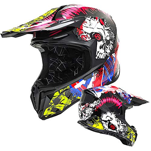 SOLDAY Casco Descenso Negro, MD-902 Casco Motocross Hombre - Certificado ECE/Forro Extraíble - Adulto Casco Cross Off Road Casco Enduro MTB Integral Moto MX Quad Motocicleta ATV Scooter (A,S 55-56cm)