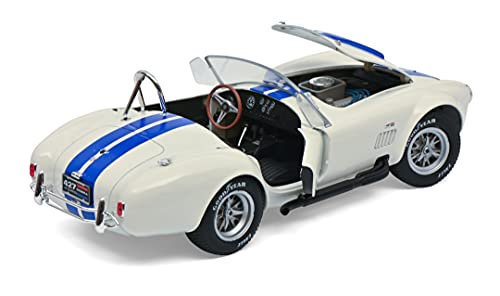Solido- Ford AC Cobra 427 Hardtop, MKII, año de fabricación Modelo 1965, Escala 1:18, Color Blanco con Rayas Azules (421185670)
