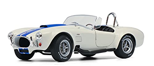 Solido- Ford AC Cobra 427 Hardtop, MKII, año de fabricación Modelo 1965, Escala 1:18, Color Blanco con Rayas Azules (421185670)