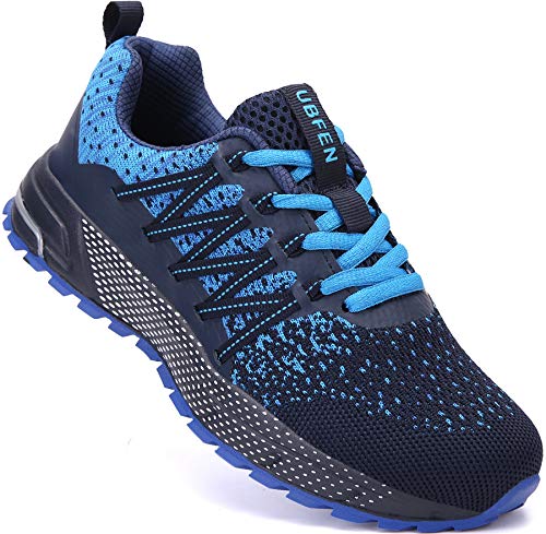 SOLLOMENSI Zapatillas de Deporte Hombres Mujer Running Zapatos para Correr Gimnasio Sneakers Deportivas Padel Transpirables Casual Montaña 42 EU H Azul