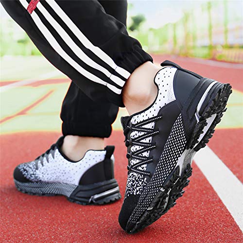 SOLLOMENSI Zapatillas de Deporte Hombres Running Zapatos para Correr Gimnasio Sneakers Deportivas Padel Transpirables Casual Montaña 47 EU A Negro