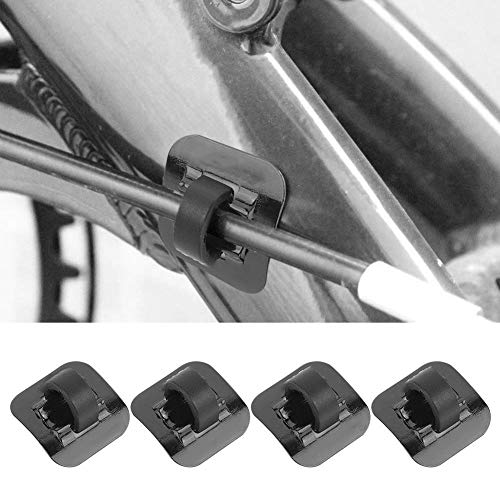 SolUptanisu Guías de Cable de Bicicleta, 4 Pcs Clip de Cable de Freno de Bicicleta Abrazadera de Adaptador de C Hebilla Cable Tubo Guid reemplazo para Bicicleta de Carretera de Montaña(Negro)
