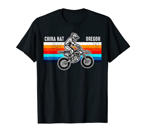 Sombrero de China, Oregon ropa de la bici de la suciedad - Vintage Dirt Bike Camiseta