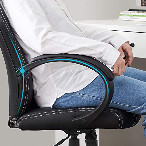 SONGMICS OBG56L Racing - Silla de Escritorio de Oficina Ergonómica Regulable con Ruedas, color Azul