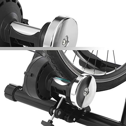 SONGMICS Rodillo de bicicleta, Rodillo magnético de ciclismo, con rueda de reducción de ruido, Plegable para un fácil almacenamiento, Negro SBT01B