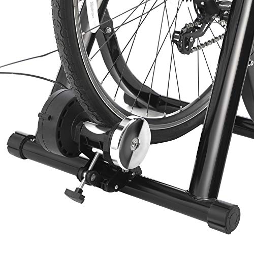 SONGMICS Rodillo de bicicleta, Rodillo magnético de ciclismo, con rueda de reducción de ruido, Plegable para un fácil almacenamiento, Negro SBT01B