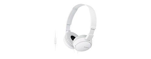 Sony MDR-ZX110APB - Auriculares para smartphone (diadema, mando de control, micrófono, 1000 mW, Android y iPhone), blanco