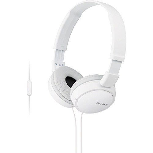 Sony MDR-ZX110APB - Auriculares para smartphone (diadema, mando de control, micrófono, 1000 mW, Android y iPhone), blanco