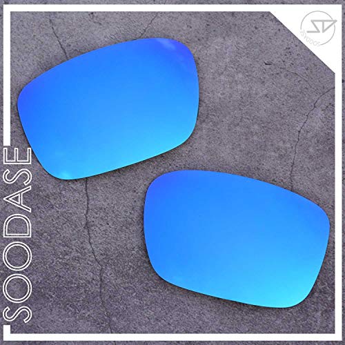 SOODASE Para Oakley Drop Point Gafas de Sol Azul/Plata 2 Pares Lentes de Repuesto polarizadas