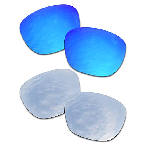 SOODASE Para Oakley Enduro Gafas de Sol Azul/Plata 2 Pares Lentes de Repuesto polarizadas