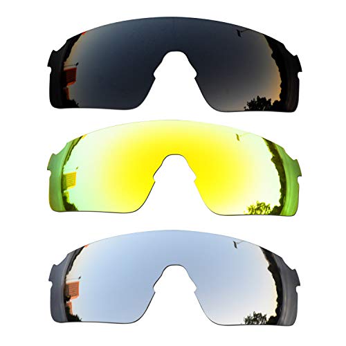 SOODASE Para Oakley EVZero Blades Gafas de sol Negro/Dorado/Plata Lentes de repuesto polarizadas