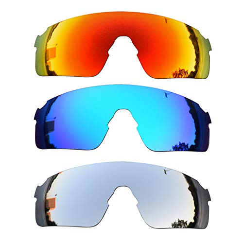 SOODASE Para Oakley EVZero Blades Gafas de sol Rojo/Azul/PlataLentes de repuesto polarizadas